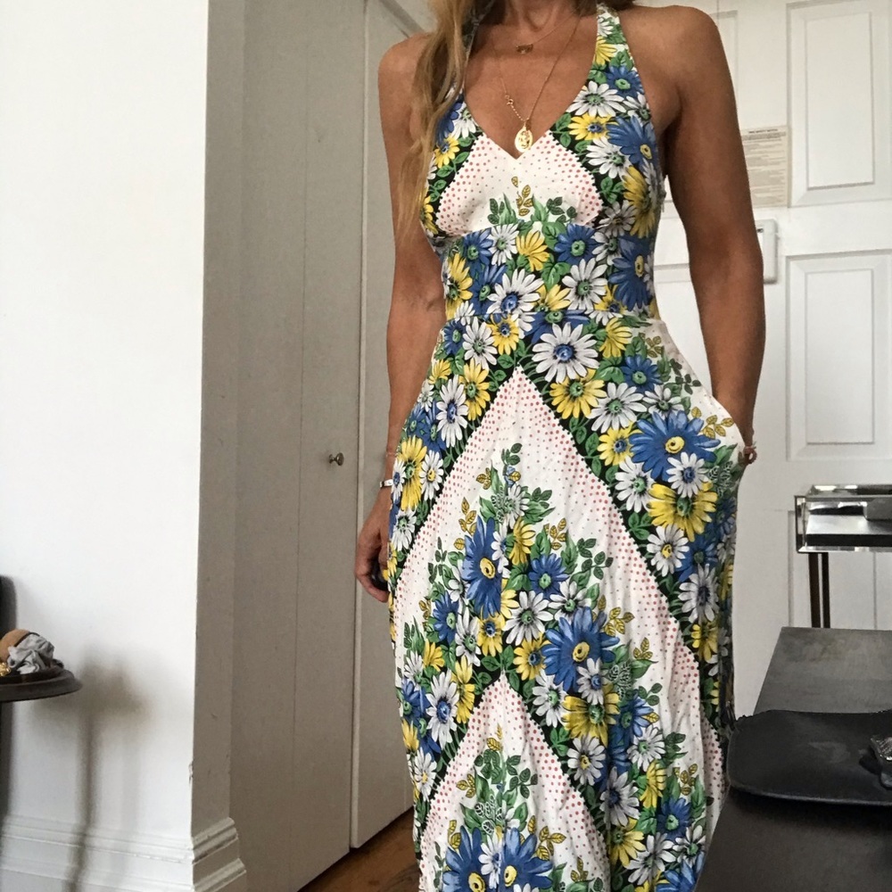 ANTHROPOLOGIE 9 H15 STCL Soraya Floral Halter Maxi - Picture 5 of 9